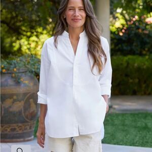 Frank & Eileen Victoria White Shirt | Italian Cotton Button Up Size M